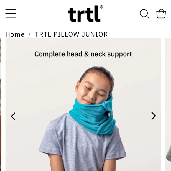 Trtl Kids Travel Pillow - Blue - Picture 2 of 4